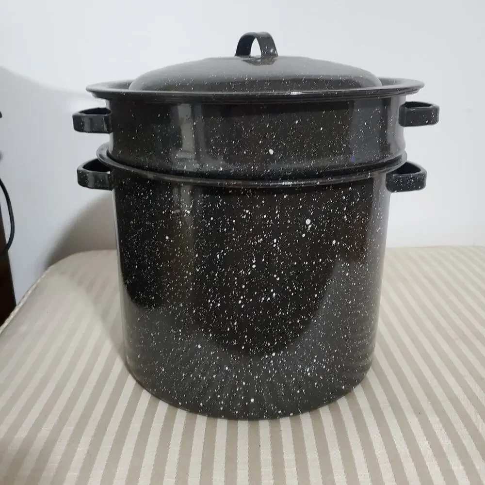 Vintage 4pcs Blancher Stock Pot with Drainer Insert